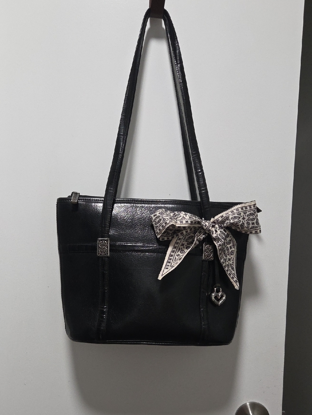 Brighton BERKELY BLACK LEATHER TOTE